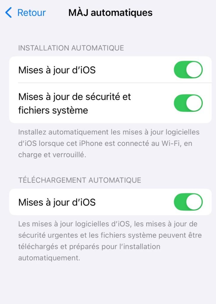 Mise a jour pour économiser la batterie