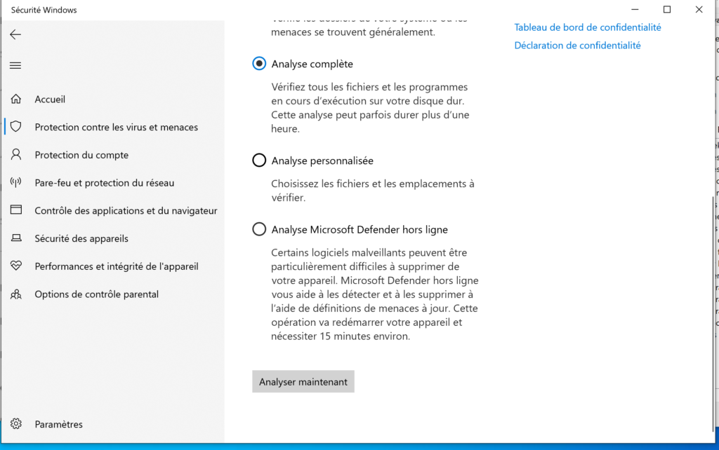 Scanner avec Defender pour accélérer un PC lent"