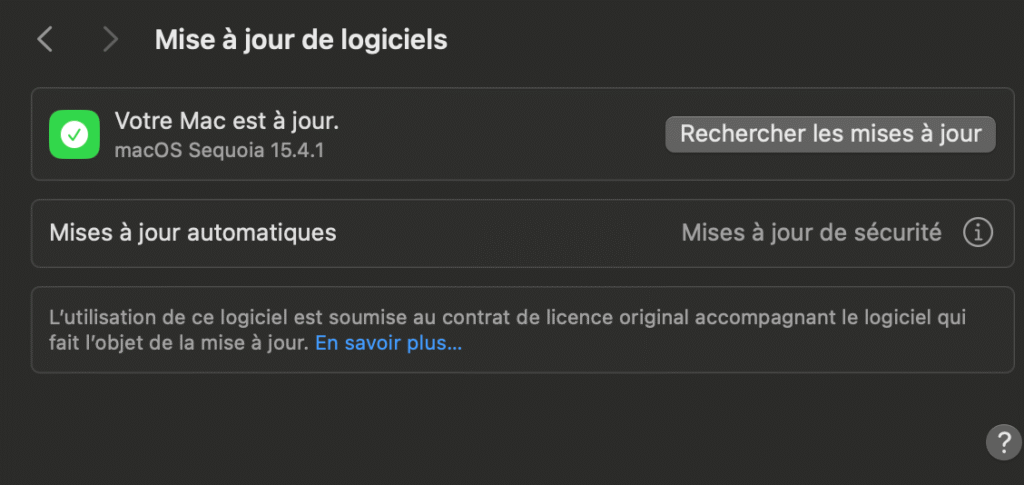 Mettre à jour macOS pour accélérer MacBook